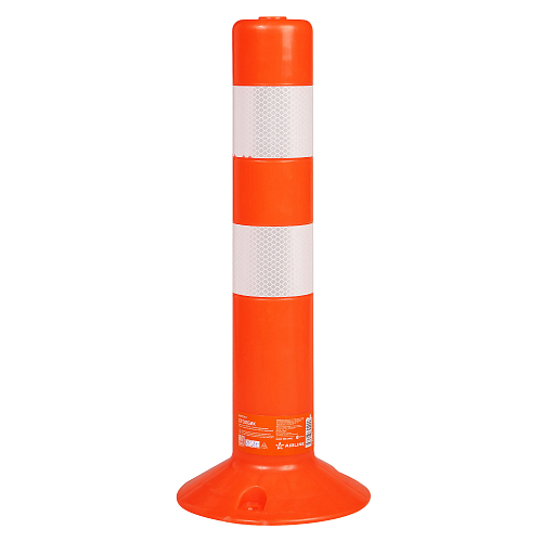Столбик парковочный 480мм, 2 световозвр.полосы, анкерн.креп., пластик, оранжевый