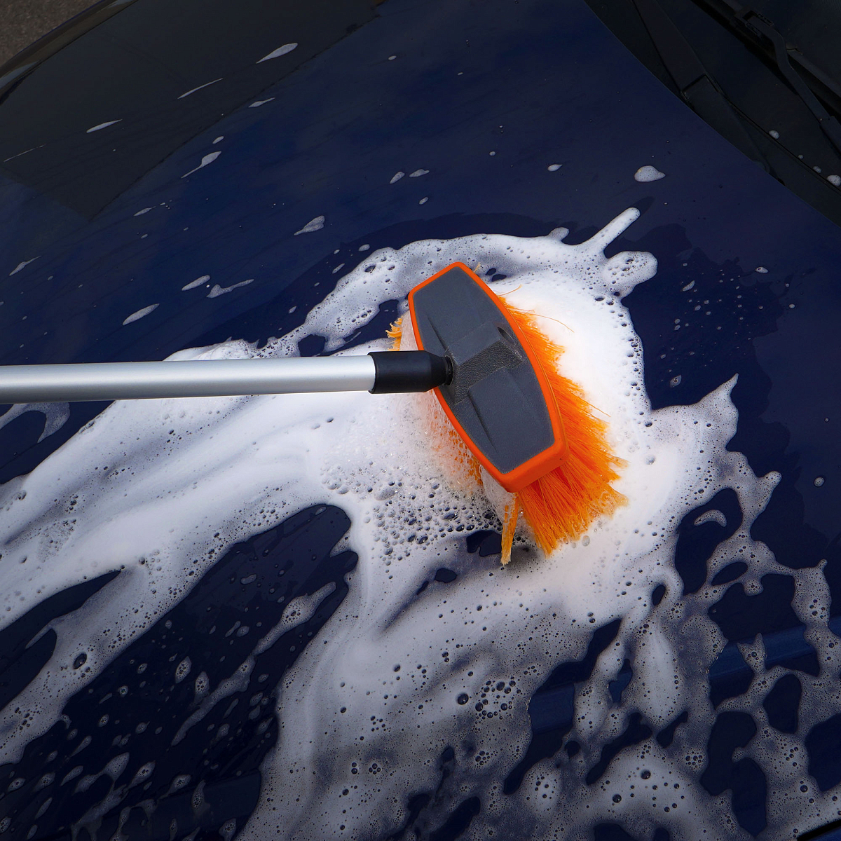 Швабра с насадкой для шланга, щеткой 20см и ручкой 75см