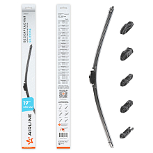 Щетка стеклоочистителя бескаркасная SILICONE 480мм (19") 5 адаптеров