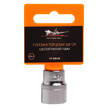 Головка торцевая 3/8"DR шестигранная 15мм, L=25мм пласт.подвес