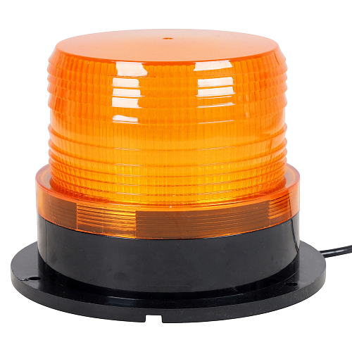 Маяк проблесковый светодиодный, 12Вт, 24LED, 12/24В, 1 режим, магнитное/болтовое крепление, штекер прикуривателя, D-130мм, H-95мм