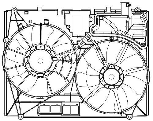 Электровентилятор охлаждения для автомобилей RX II (03-) 3.0i/3.3i [1MZ-FE; 3MZ-FE] (2 вент.) (с кожухом)