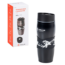 Термокружка c клапаном, 380 мл., черная