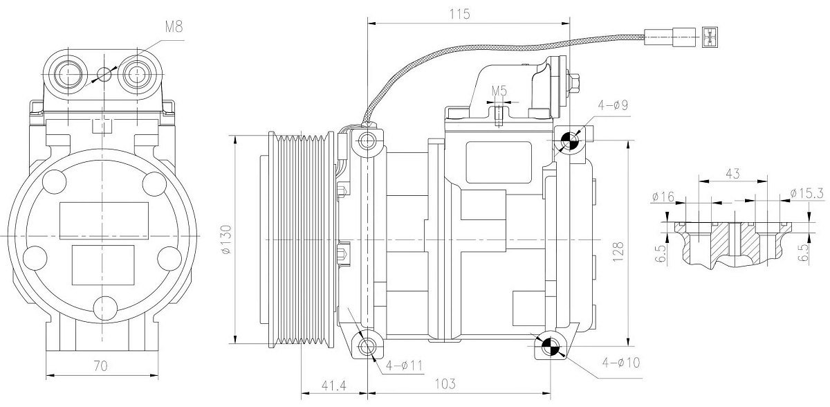 Компрессор кондиционера для автомобилей Actros MP1 (96-)/Actros MP2 (03-)