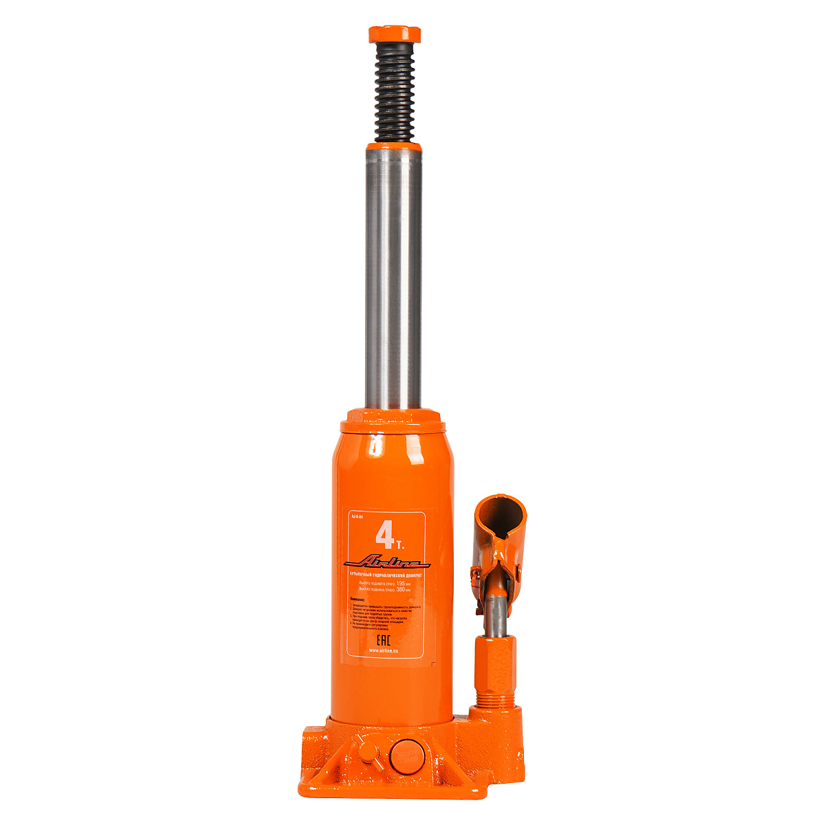 Домкрат бутылочный 4т 200-380мм, кейс