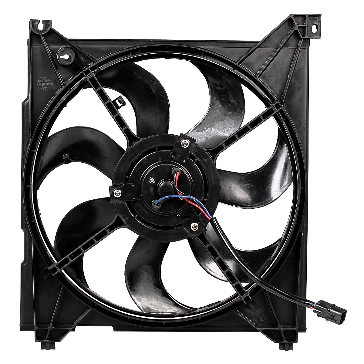 Электровентилятор охлаждения для автомобилей Hyundai Sonata (EF) (98-) 2.0i/2.7i (с кожухом) (4-х конт.)