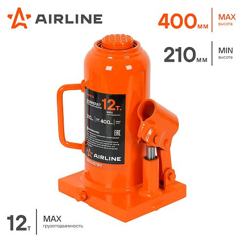 Домкрат бутылочный сварной 12т 210-400мм INDUSTRY