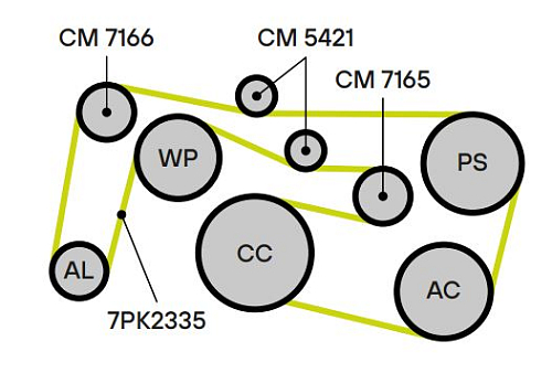 Ролик приводного ремня для автомобилей Mercedes M (W164) (05-)/M (W166) (11-) 3.0d [OM642] (опорный) h30 (выпуск с 11.2007) (под ремень 7PK)