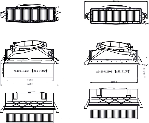 Фильтр воздушный для а/м Mercedes ML W166 (11-)/GLS X166 (15-)/GLE W166 (15-) 3.0d (2шт.)
