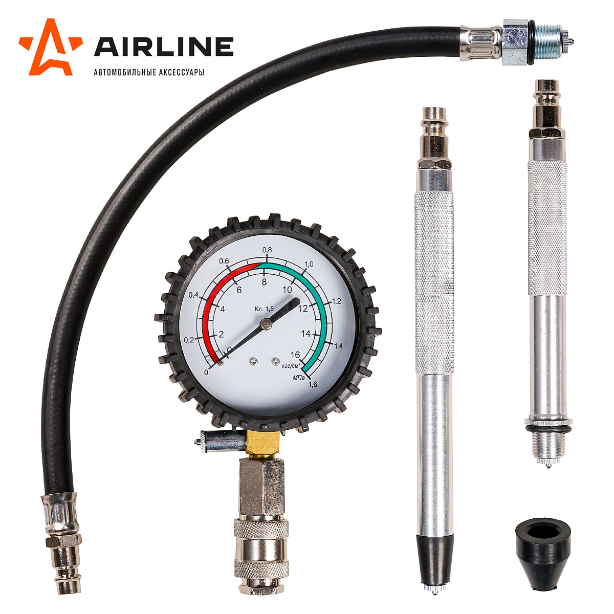 Компрессометр для бензиновых двигателей PRO, набор 5пр., пласт. кейс