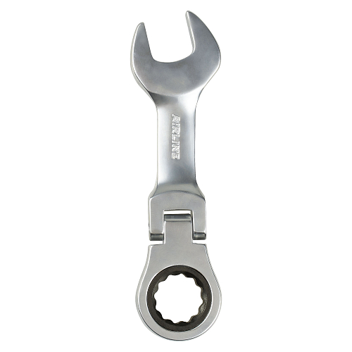 Ключ комбинированный трещоточный шарнирный короткий 16мм PRO, пласт.подвес