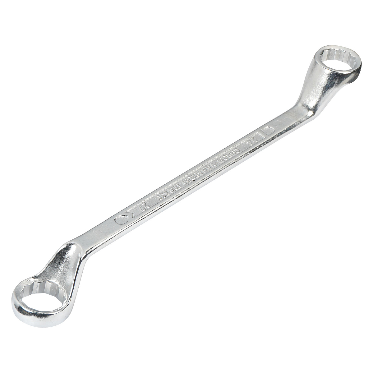 Ключ накидной с изгибом 24х27мм, пласт. подвес