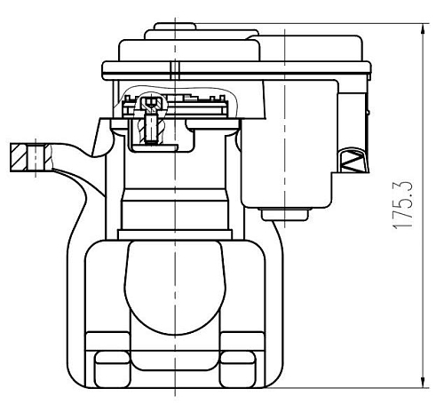 Суппорт тормозной для автомобилей Nissan Qashqai II (13-) задний левый d=36мм (автомобиль с электродвигателем стояночного тормоза)