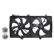 Электровентилятор охлаждения для автомобилей Toyota Camry (XV40) (07-) 2.4i (2 вент.) (с кожухом)