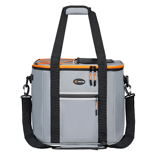 Сумка-холодильник (термосумка)"Пикник", 45л, 38*34*35см, водонепр.,серая