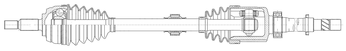 Привод передний правый для автомобилей Renault Duster (10-) 1.6i 5MT 2WD