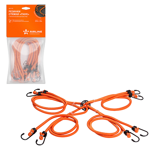 Резинки-стяжки набор "Паук" 4шт.-120 см, D-8 мм (металлические крючки)
