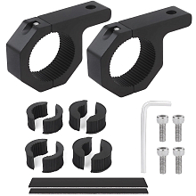 Кронштейн для фары/балки на трубу, 19/24/29 мм, набор (кронштейны, резиновые уплотнители, крепеж), комплект 2 шт.