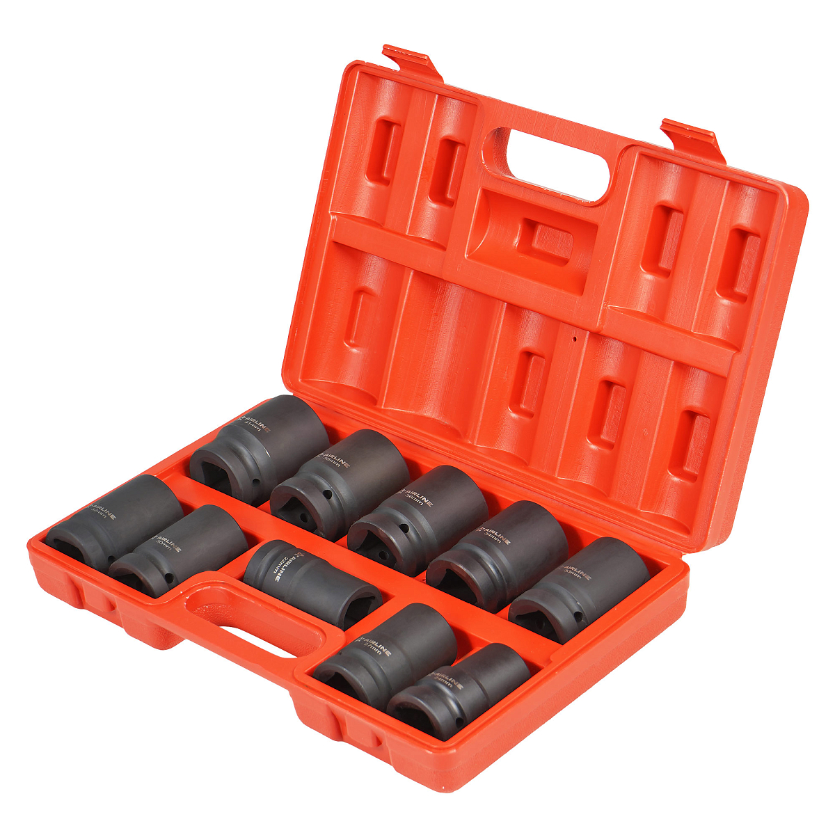 Набор головок ударных 1"DR L=78мм, 10пр. (22квадрат, 24-41мм) пласт. кейс.