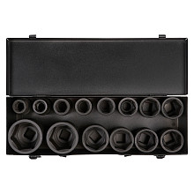 Набор головок ударных 3/4"DR L=56мм, 14пр. (17-50мм) мет. кейс