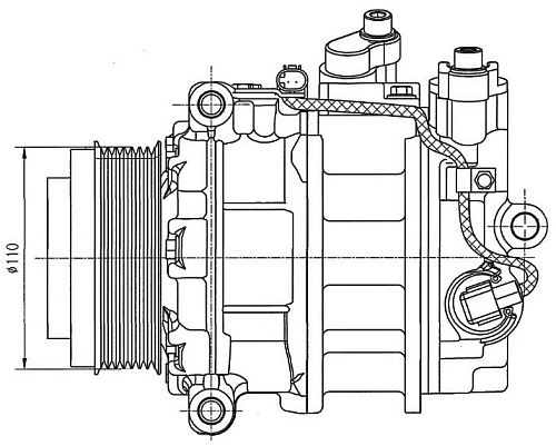Компрессор кондиционера для автомобилей ML (W164) (05-)/GL (X164) (06-) 3.0CDI 7PK