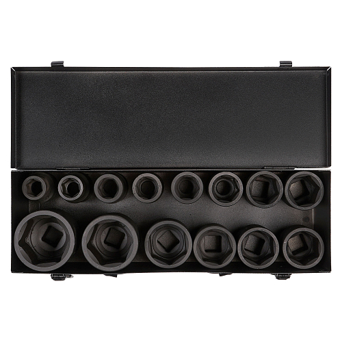 Набор головок ударных 3/4"DR L=56мм, 14пр. (17-50мм) мет. кейс