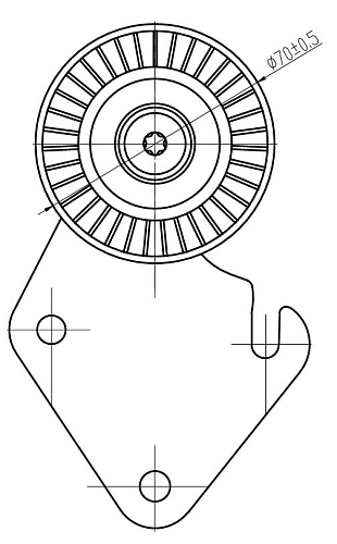 Ролик приводного ремня для автомобилей Peugeot 306 (97-)/406 (96-) 1.8i/2.0i [XU] A/C+ опорный с кронштейном d70