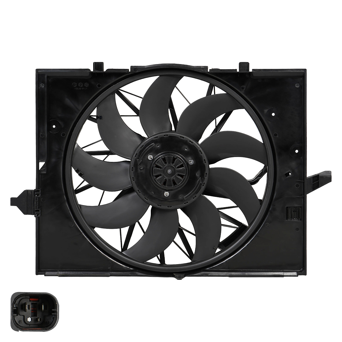 Электровентилятор охлаждения для автомобилей BMW 5 (E60) (03-) (с кожухом)