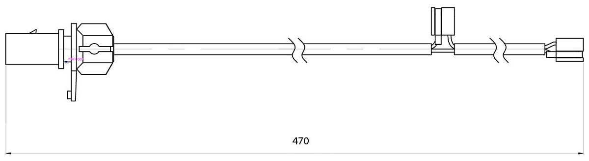Датчик износа передних тормозных колодок для автомобилей Porsche Macan (14-) L=470
