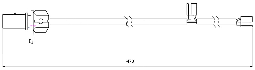 Датчик износа передних тормозных колодок для автомобилей Porsche Macan (14-) L=470