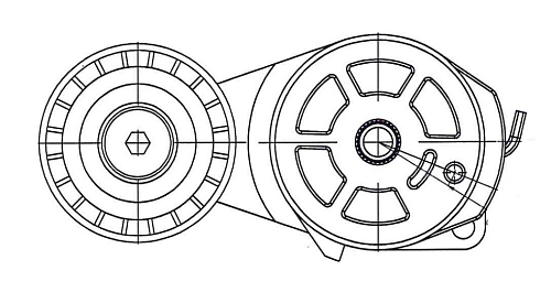 Ролик приводного ремня для автомобилей Scania 5 (R,T-series) (04-) [DC16] (с натяжным механизмом) генератора