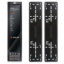 Рамки под номерной знак PRO, силиконовые с металл.основой, 2 шт., крепл., черные