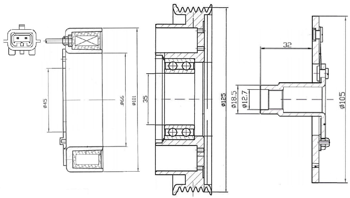 Муфта электромагнитная компрессора кондиционера для автомобилей Fluence (10-)/Logan II (12-) 1.6i