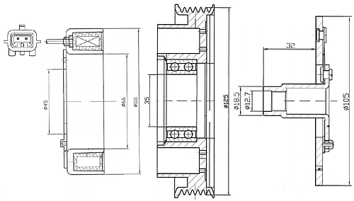 Муфта электромагнитная компрессора кондиционера для автомобилей Fluence (10-)/Logan II (12-) 1.6i
