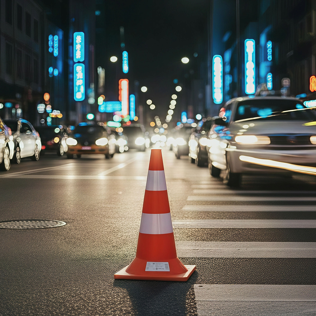 Конус дорожный 520мм, 2 световозвращающие полосы, оранжевый, МП-серия