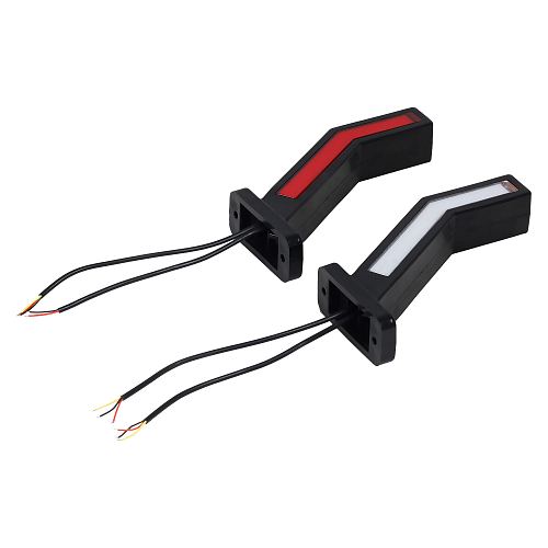 Фонарь габаритный светодиодный (огонь контурный) PLUS , 12/24В, прямоугольный, красный + белый + оранжевый, повторитель указателя поворота, комплект 2 шт.