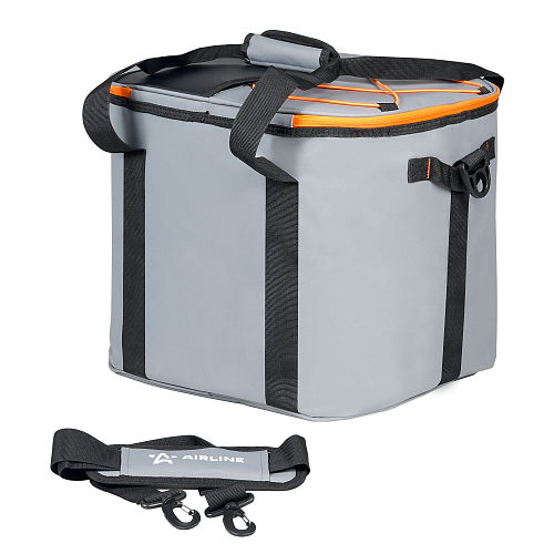Сумка-холодильник (термосумка)"Пикник", 56л, 41*34*41см, водонепр.,серая