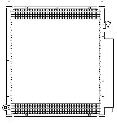Радиатор кондиционера для автомобилей Fit (02-)/Jazz (02-) 1.2i/1.3i M/A