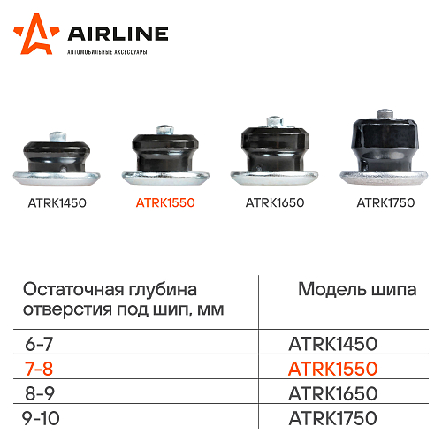 Шипы ремонтные 8 мм, 50 шт. в пакете с навершием