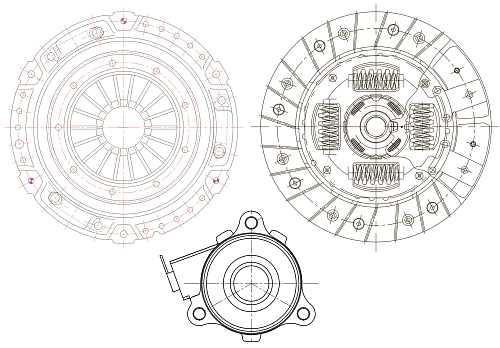 Комплект сцепления для автомобилей Chevrolet Lacetti (04-) / Daewoo Gentra (13-) в сборе с гидравлической муфтой