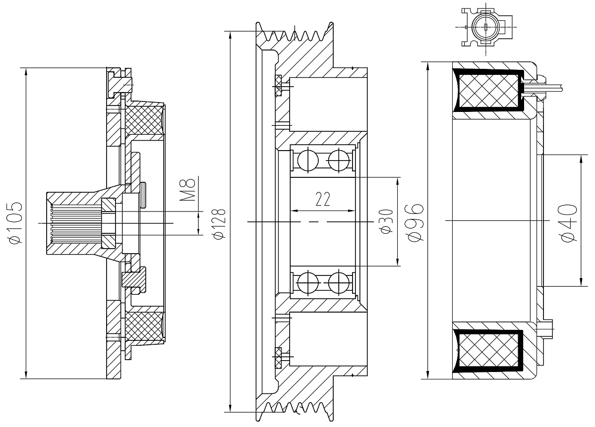 Муфта электромагнитная для компрессора кондиционера LCAC 0837 LUZAR