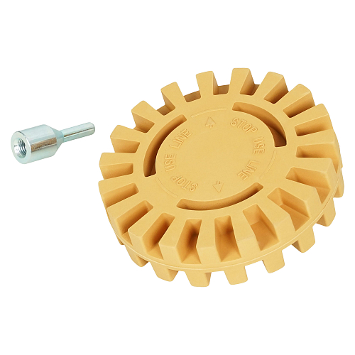 Диск зачистной для удаления скотча на шуруповерт, 100 мм, ребристый, с адаптером