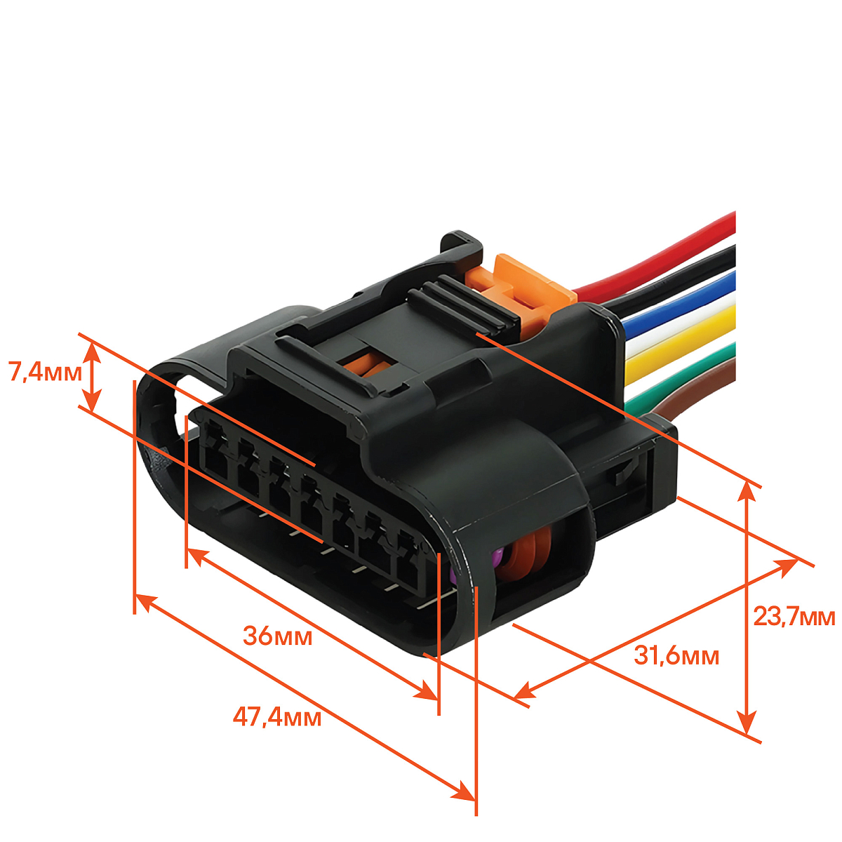 Разъём 7 pin с проводами для катушки зажигания Chevrolet, Opel