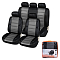 Чехлы для сидений универсальные "PREMIER", 11 пред., повыш. комфорт, иск.кожа, черн./сер.