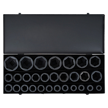 Набор головок ударных 1"DR L=90мм, 29пр. (19-65мм) металл.кейс