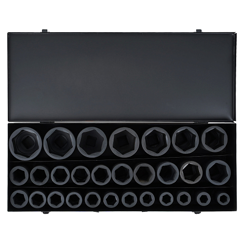 Набор головок ударных 1"DR L=90мм, 29пр. (19-65мм) металл.кейс