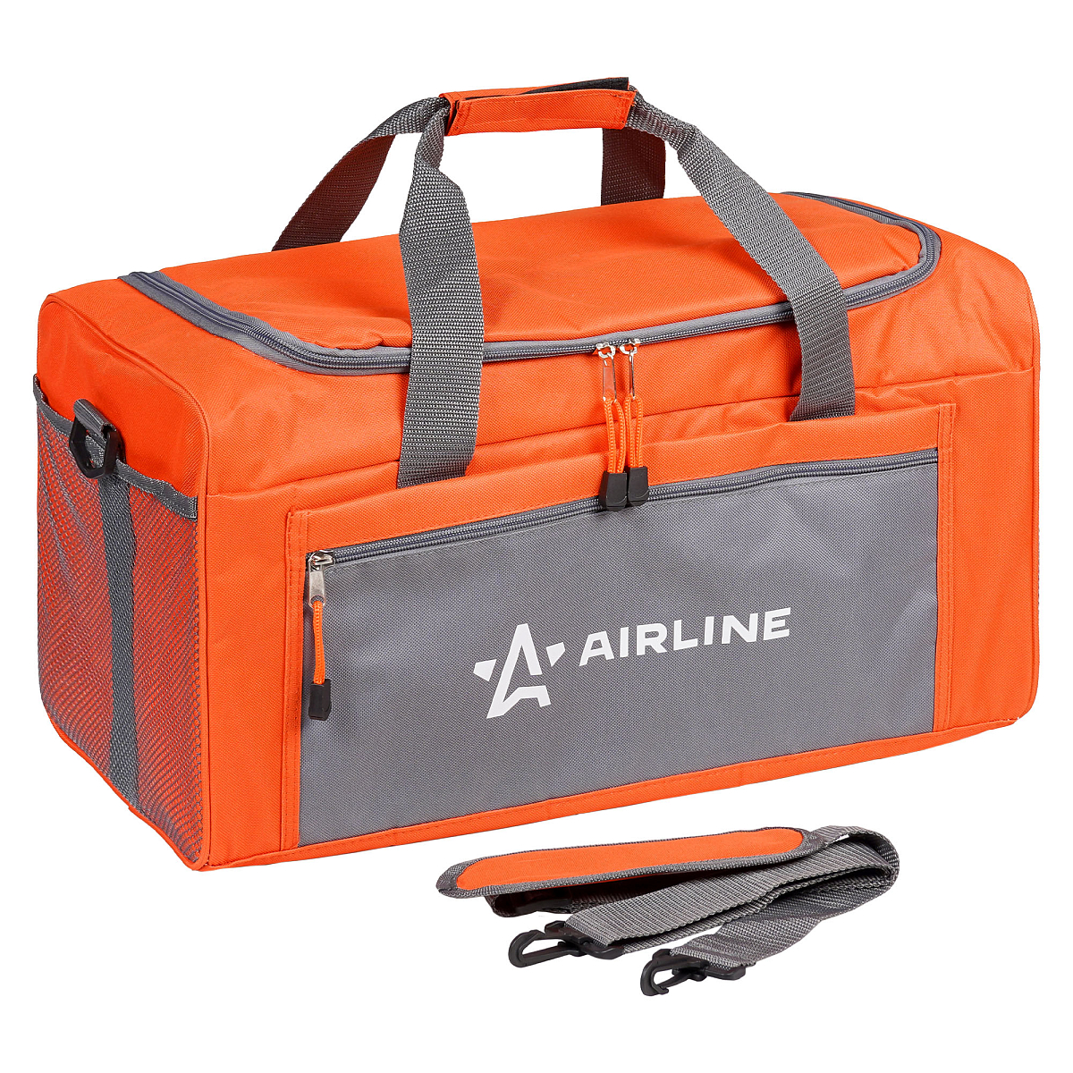 Сумка-холодильник (термосумка) 30л, 50*26*25см, цвет оранжевый/серый