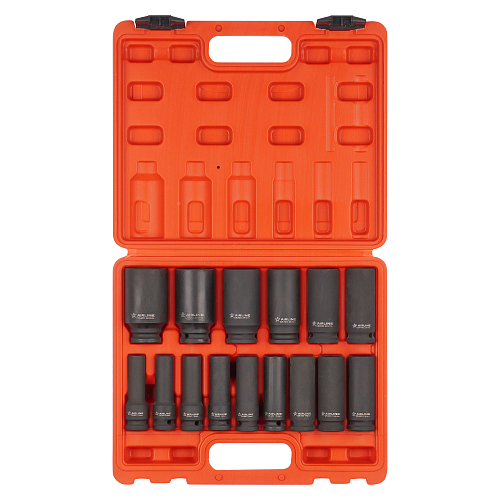 Набор головок ударных 1/2"DR L=78мм, 15пр. (10-32мм) пласт.кейс.