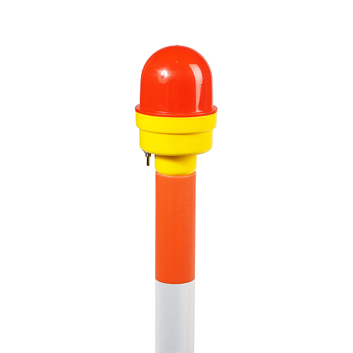 Фонарь сигнальный светодиодн. ФС-41.У, 250/85мм с фотоэл-том для конусов/вех/барьер.,столб., пластик, красн.