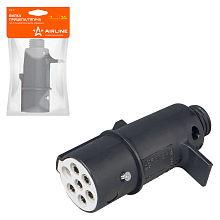 Вилка прицепа/тягача 24В тип-S 7 контактов пластик (пружина)